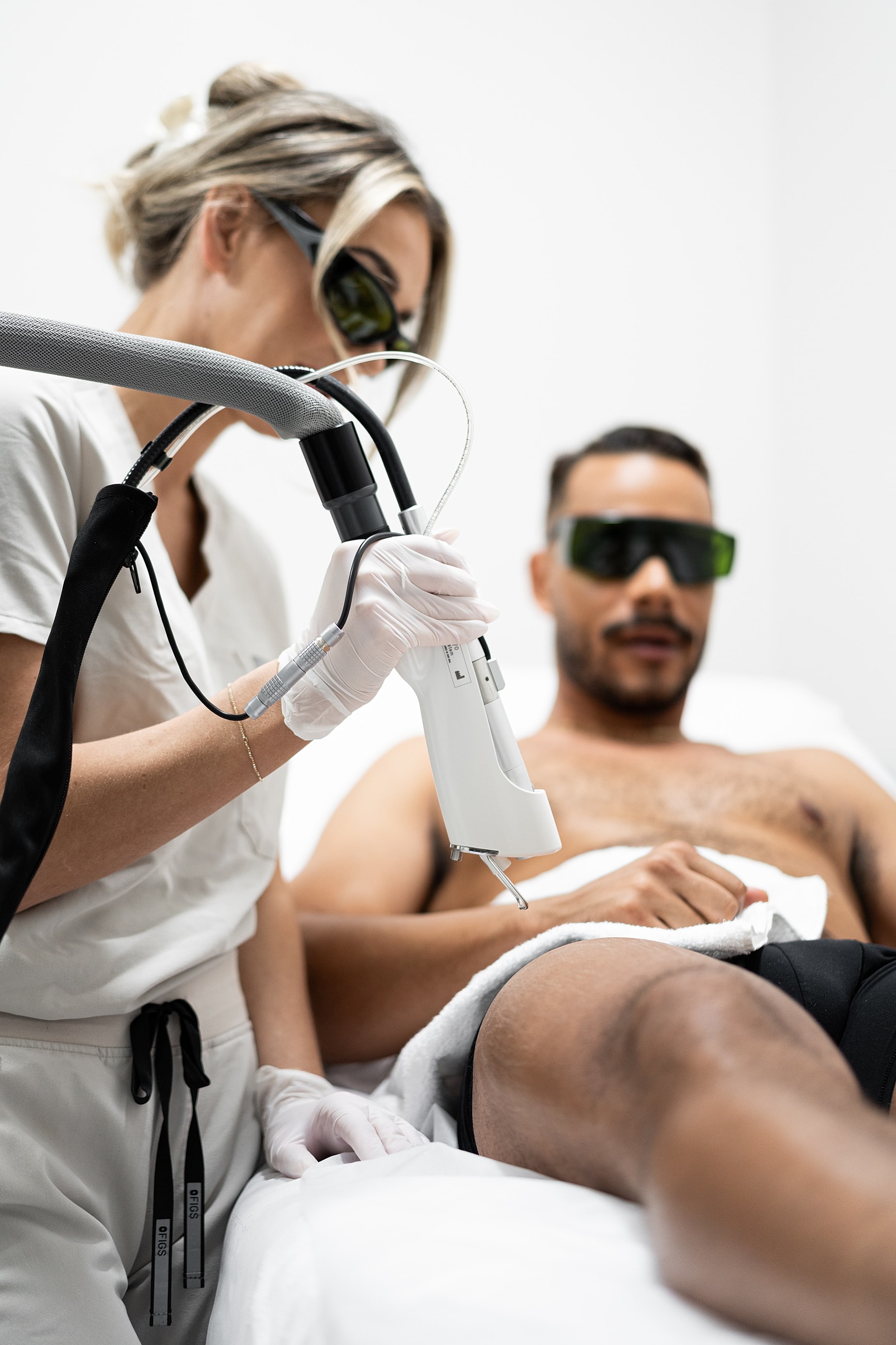 Laser treatment session at Kalon Laser Aesthetics